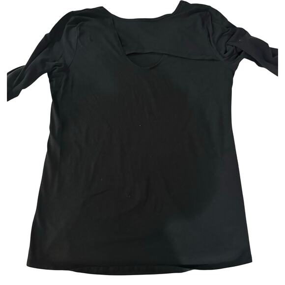 Lolë Black Long Sleeve Cut-Out Back Tunic Top - XL - Picture 7 of 7